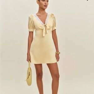 Reformation Avin Silk Dress in Blonde *NEW*